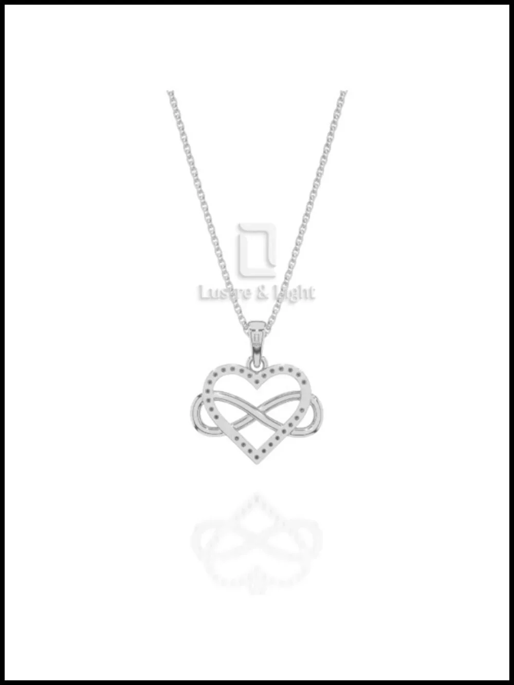 Sterling Silver Natural Ruby Infinity Heart Pendant Necklace